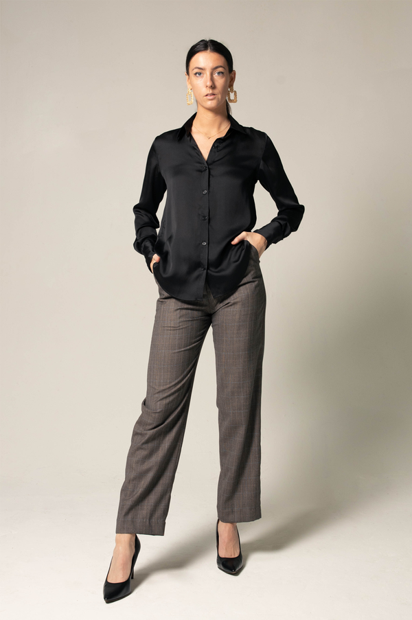 Elegance Silk Shirt in Black