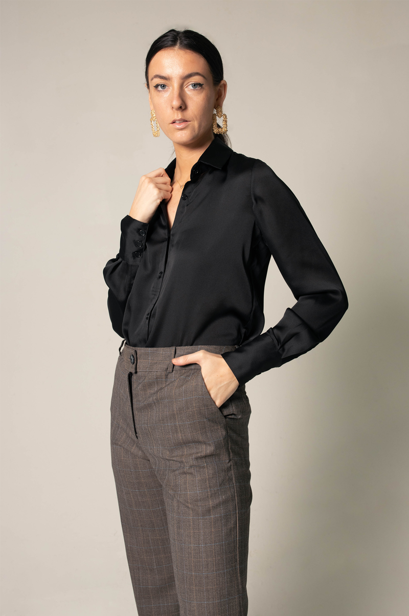 Elegance Silk Shirt in Black