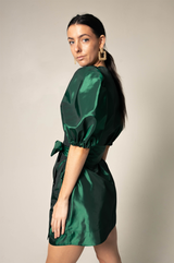 Glimmer Green Wrap Dress