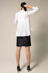 Stylish Pleated Blouse in White