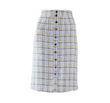 Luxe Plaid Tweed Pencil Skirt