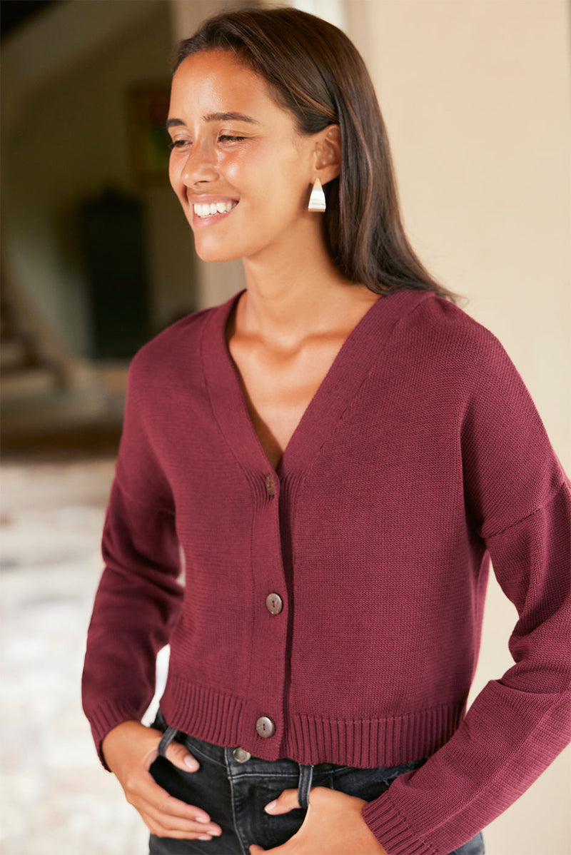 Diana Cardigan in Plum