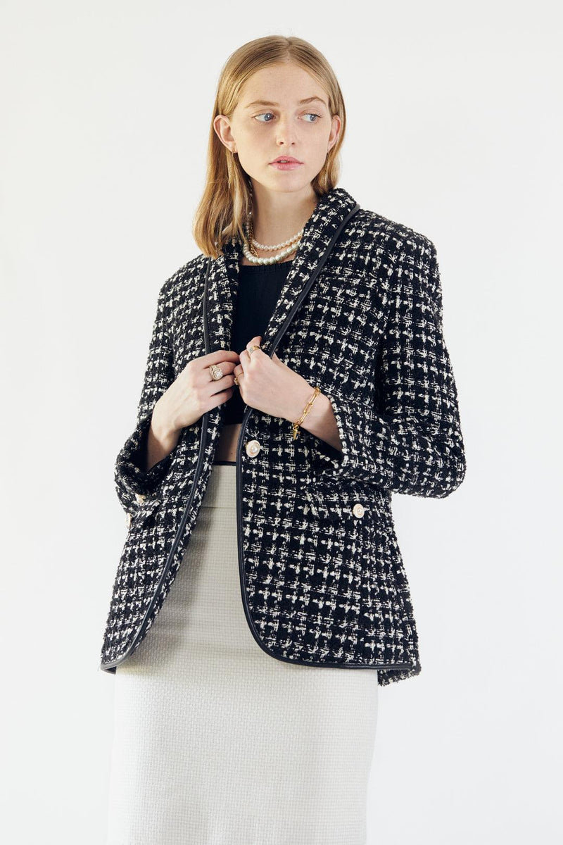 Black & White Tweed Checkers Blazer