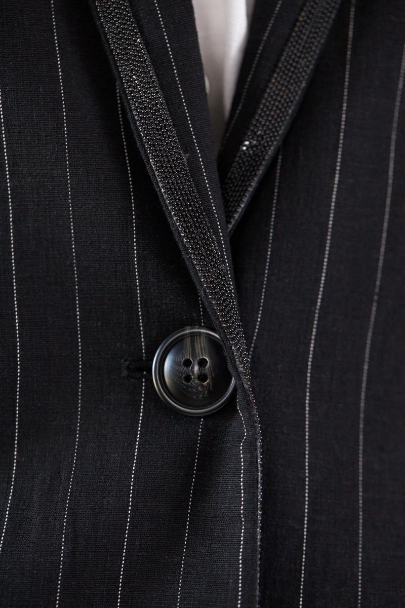 Black Pinstripes Blazer