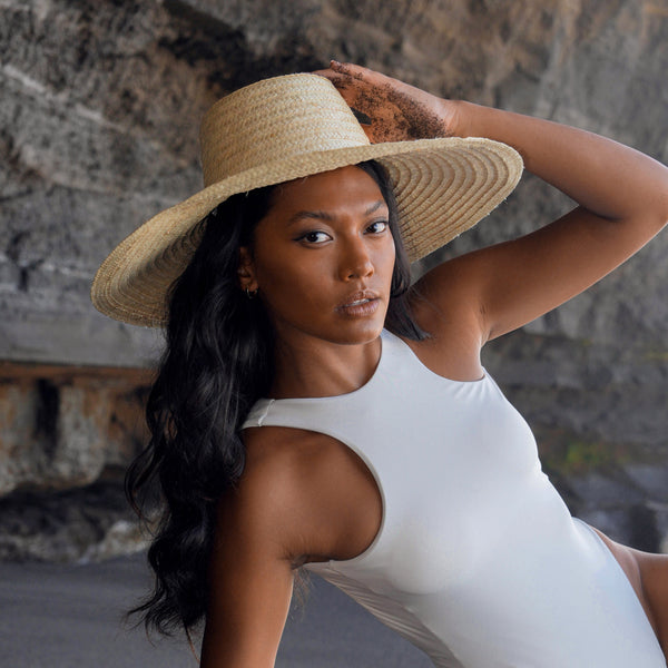 RIANNA Palm Straw Hats in Natural