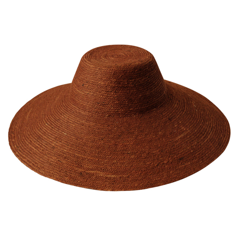 RIRI Jute Handwoven Straw Hat in Burnt Sienna