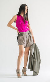 ARIANA Edgy Taffeta Shorts