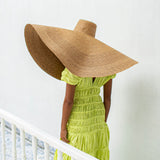 SOLANA Oversized Straw Hat in Toasted Beige