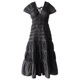 SRIKANDI Ruffle Maxi Dress in Black