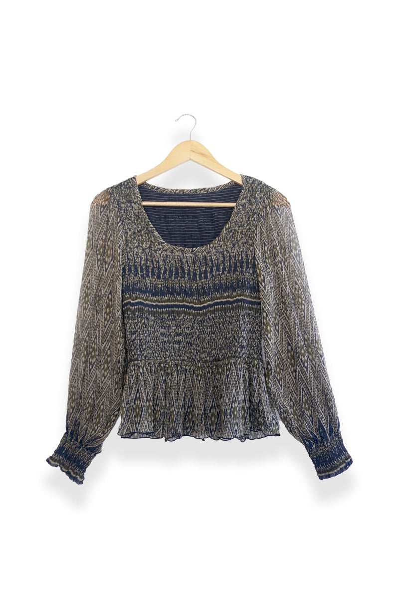 Stella Top in Olive Ikat