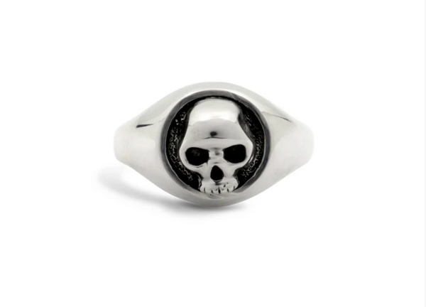 Skull Signet Ring in Sterling Silver *New*