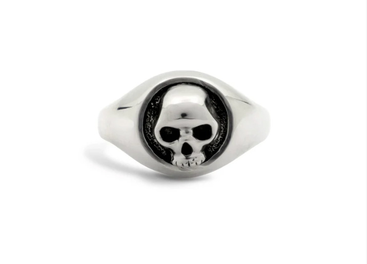 Skull Signet Ring in Sterling Silver *New*