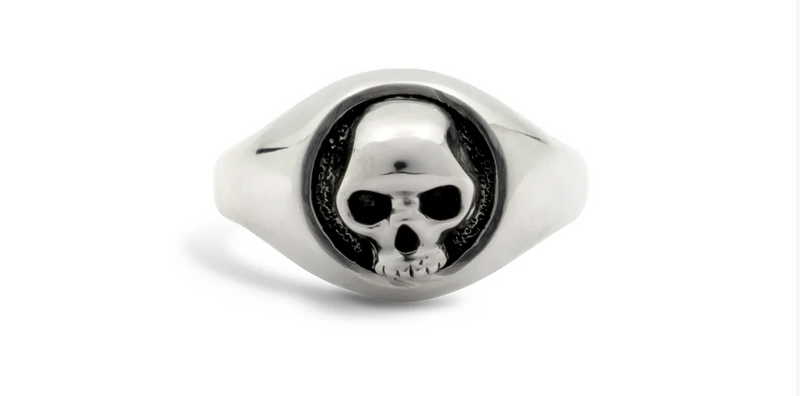 Skull Signet Ring in Sterling Silver *New*