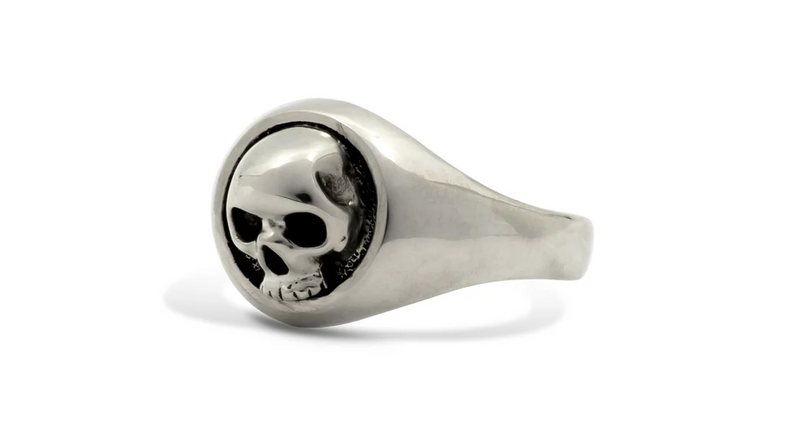 Skull Signet Ring in Sterling Silver *New*