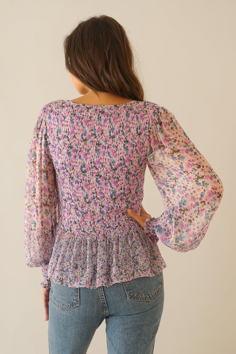 Stella Top In Lilac Garden