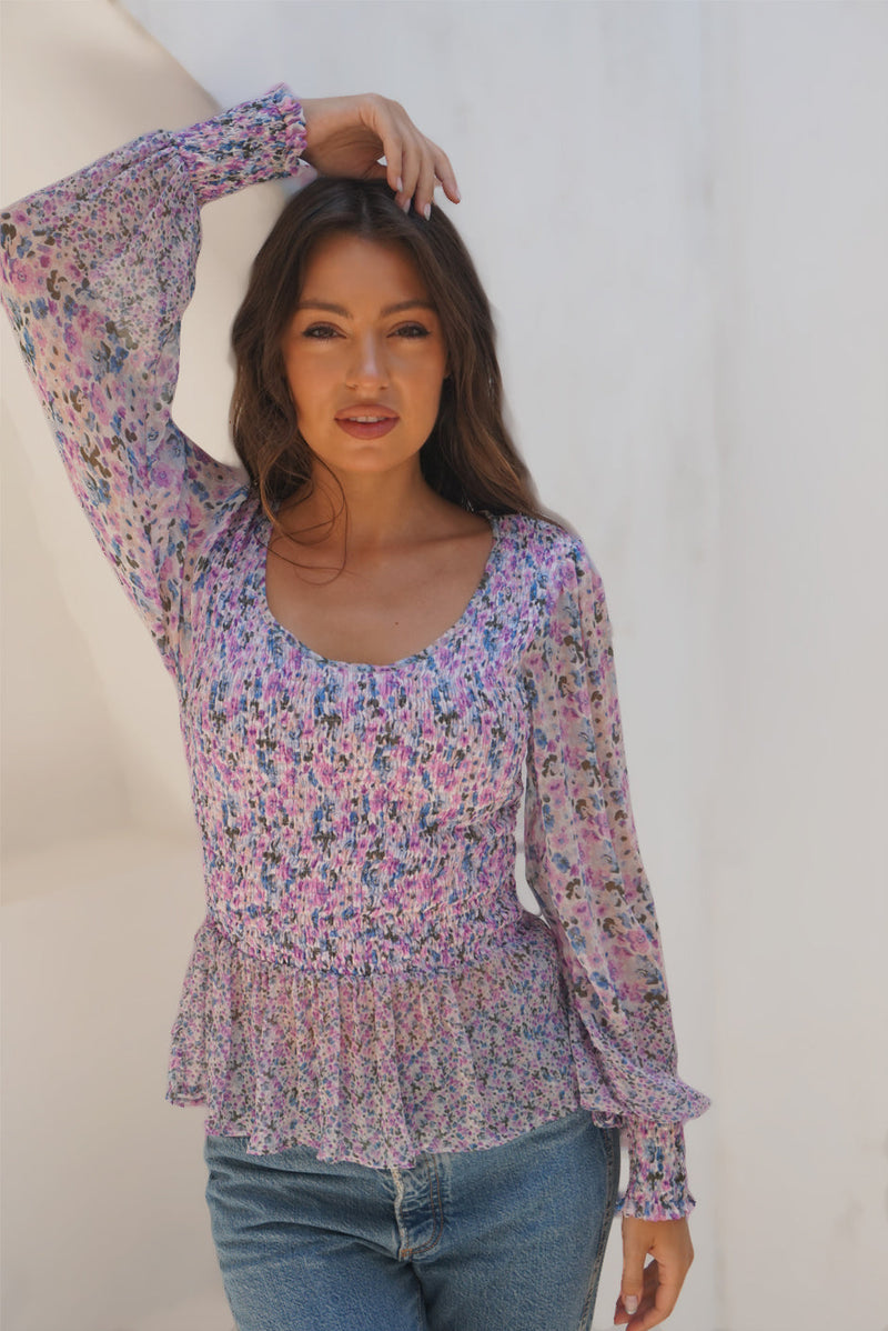 Stella Top In Lilac Garden