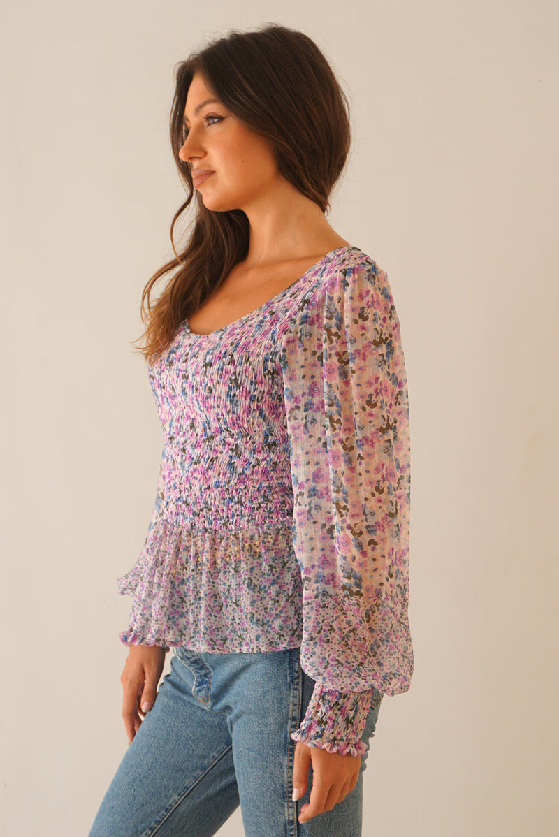 Stella Top In Lilac Garden