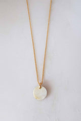 Thanh Hoa Buffalo Horn Minimalist Circle Charm Necklace