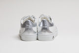 Spanish White Leather Low Top With Metallic Leather Finishing