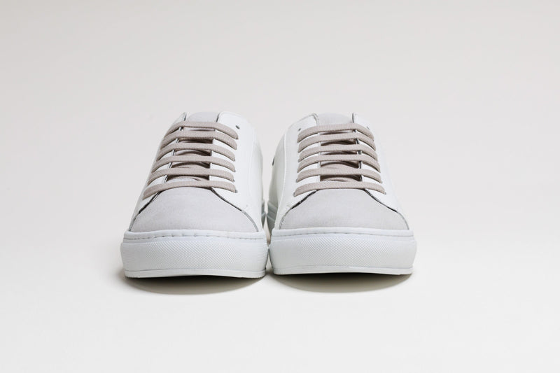 Spanish White Leather Low Top With Spanish Suede and White Leather Finishing