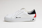 Spanish White Leather Low Top With Black & Red Leather Finishing