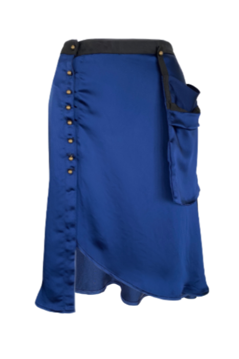 SABINE Button Down Satin Skirt