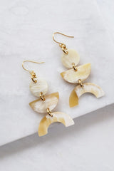 Vui Mung Geometric Buffalo Horn Statement Earrings