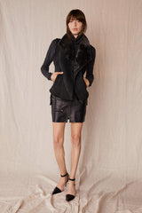 Nolita Drape Vest Black Shearling