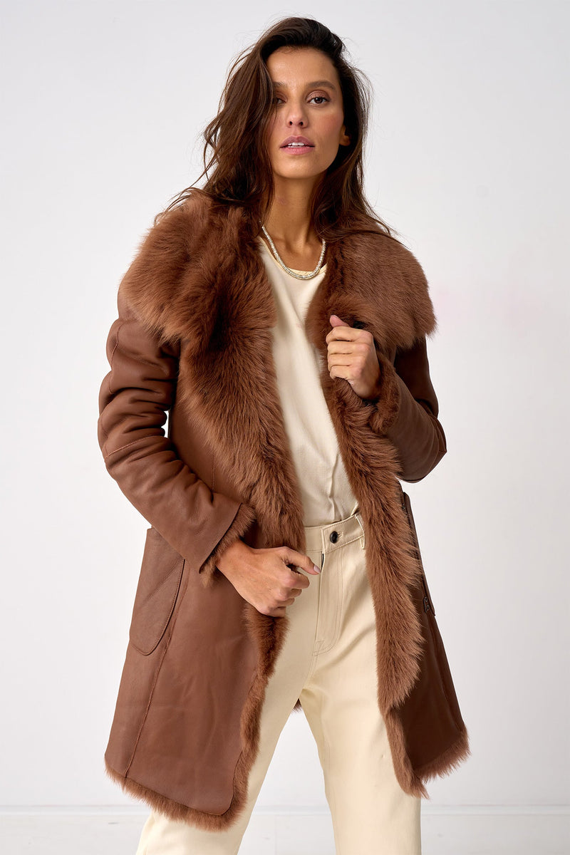 Chelsea Slouch Shearling Coat Noccialo Shearling