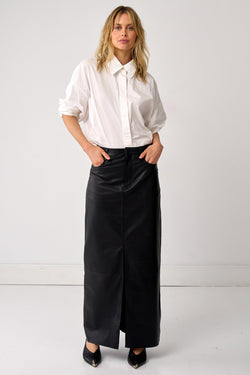 Mercer Maxi Skirt Black Leather