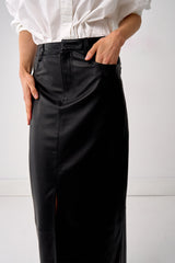 Mercer Maxi Skirt Black Leather