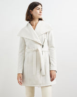 Washington Street Drape Trench Cream Wool