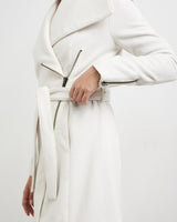 Washington Street Drape Trench Cream Wool