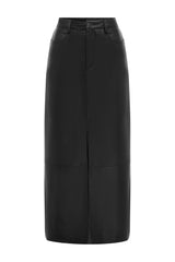 Mercer Maxi Skirt Black Leather