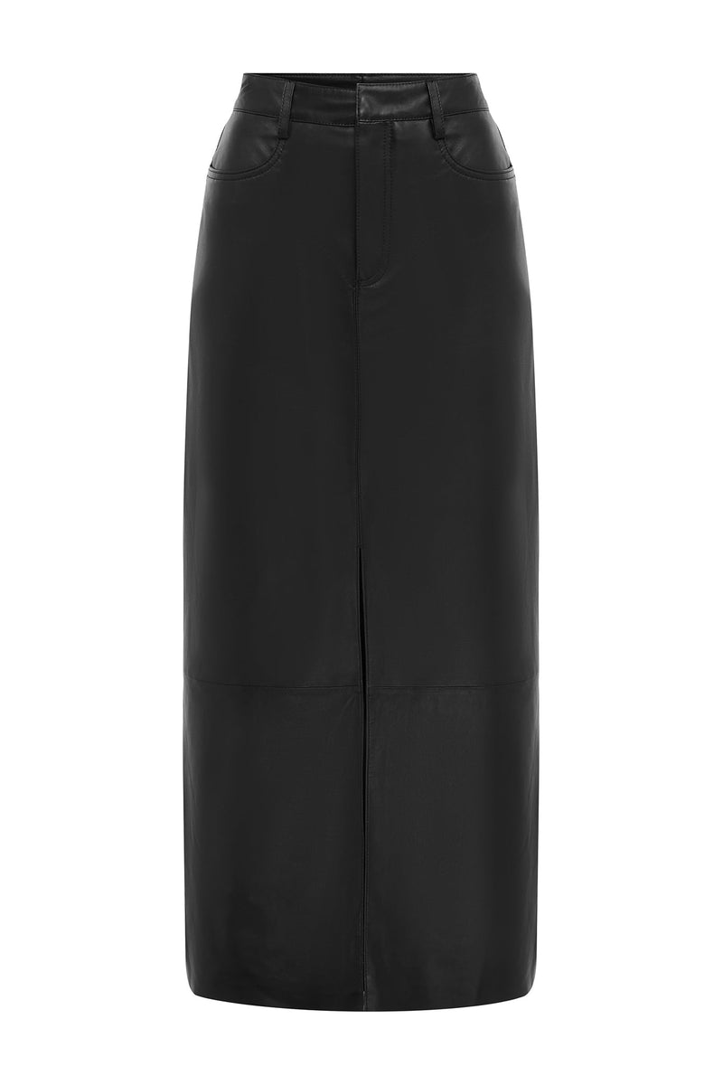 Mercer Maxi Skirt Black Leather