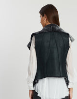 Nolita Drape Vest Black Shearling