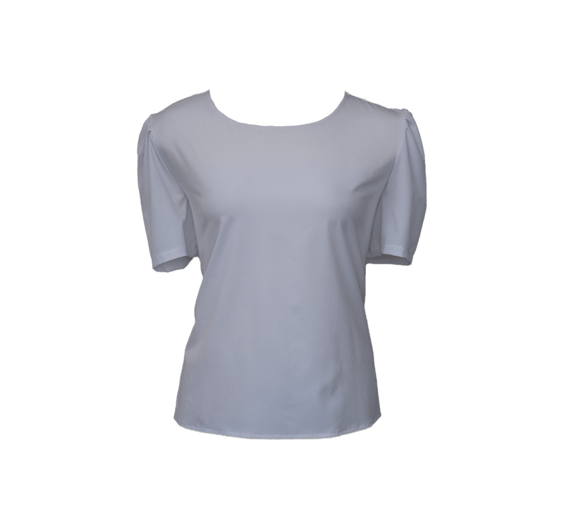 Elegant Round Neck Blouse in White