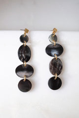 Xinh Xan Asymmetrical Geo Buffalo Horn Dangle Post Earrings