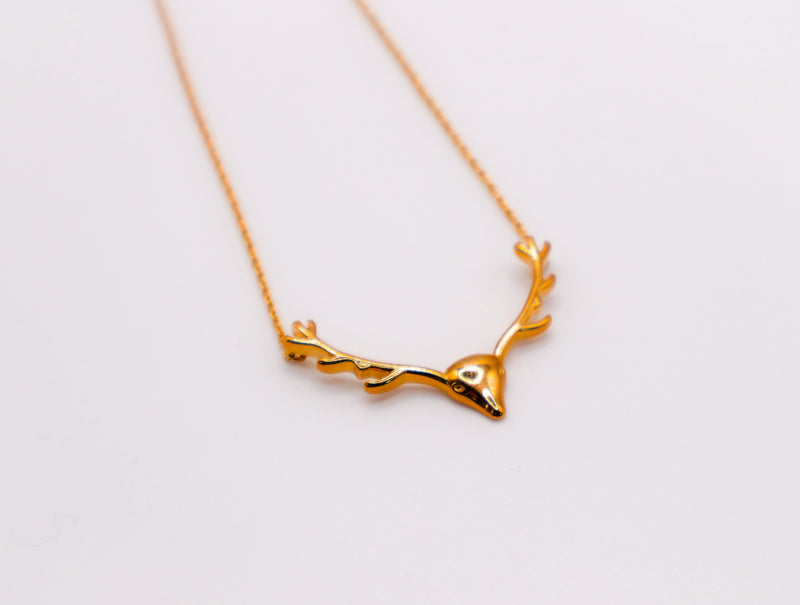 Golden Wilderness Antler Pendant