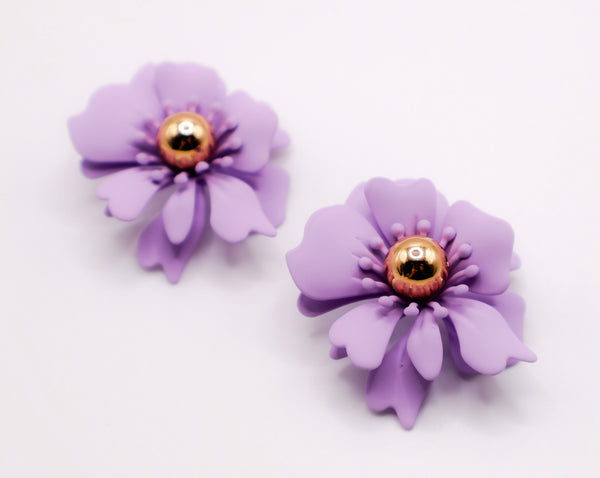 Purple Petal Glisten Earrings