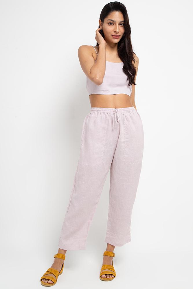 Cora Linen Pants Lilac