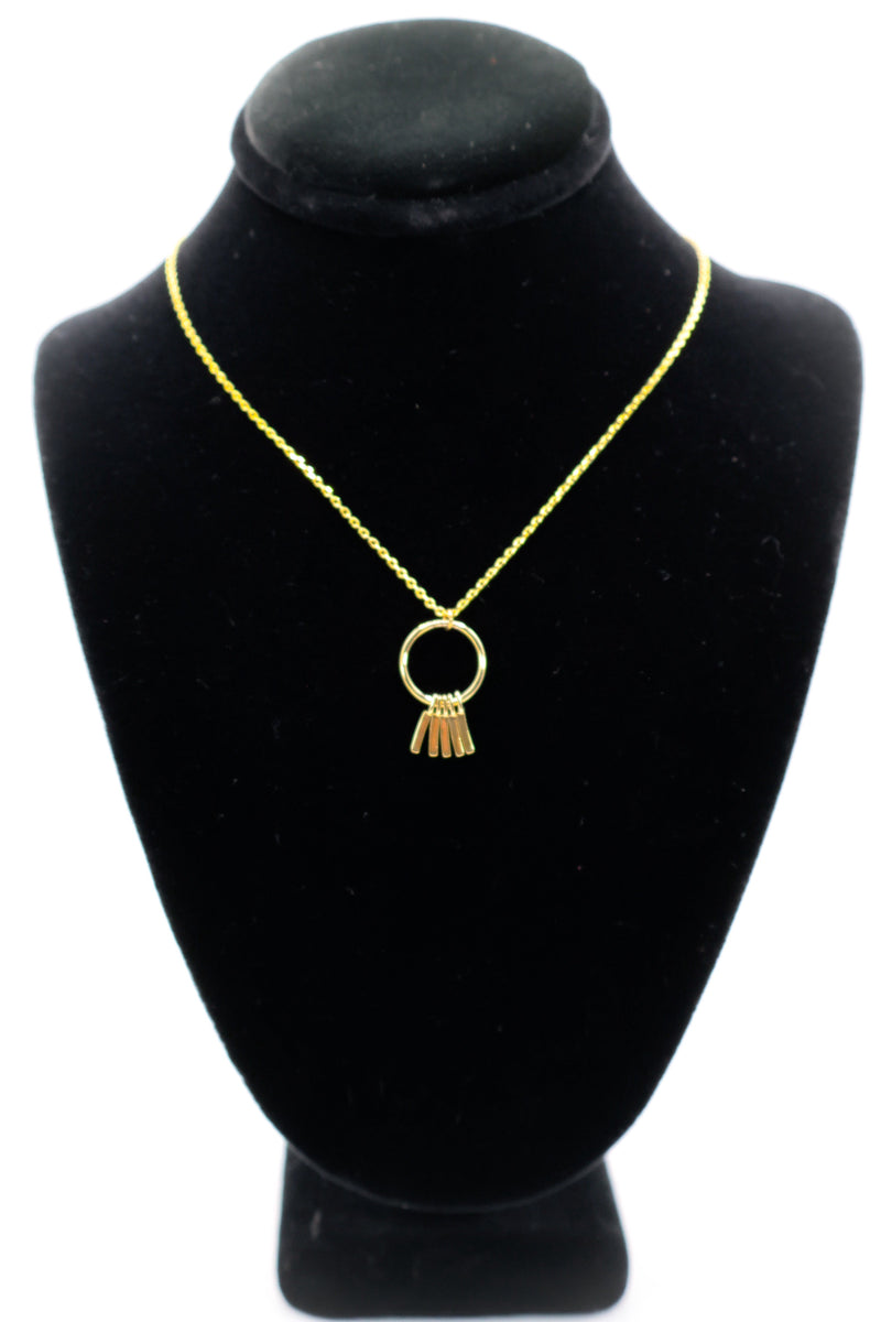 Golden Wind Chimes Pendant Necklace