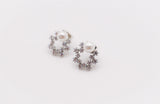 Pearlescent Elegance White Gold Earrings