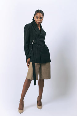 Luna Noir Pinstripe Blazer