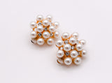 Pearly Floral Elegance Clip-on Earrings