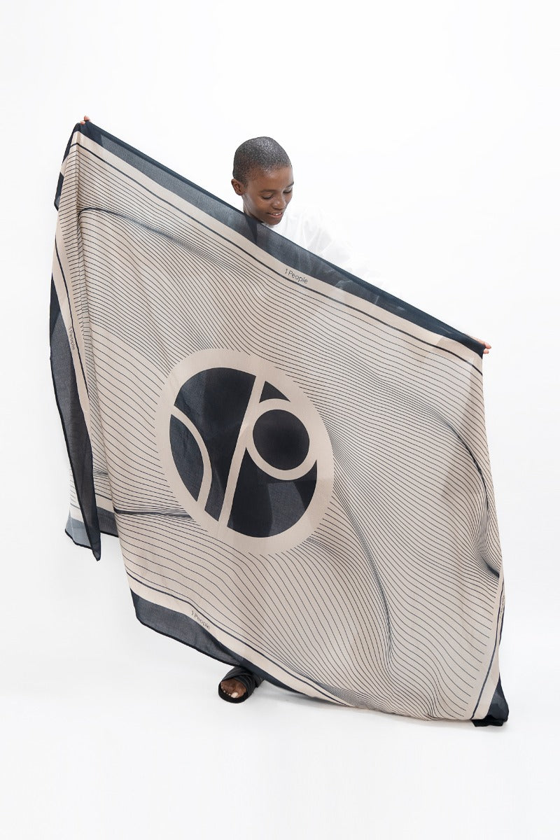 Biarritz BIQ - Sarong - Mix Sand & Oyster Black