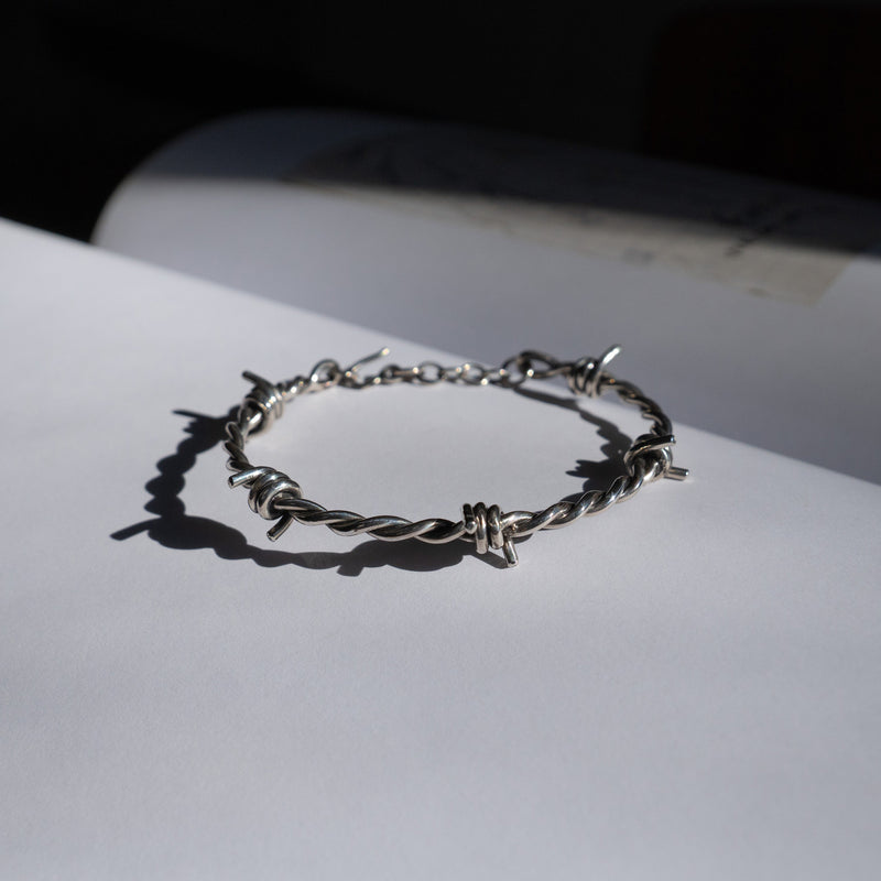 Barbed Wire Bracelet - Sterling Silver