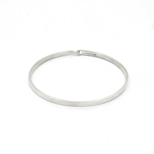 Minimalist Band Bracelet Skinny Flat  - Sterling Silver