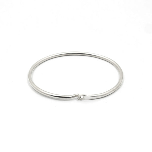 Minimalist Band Bracelet Skinny Round  - Sterling Silver