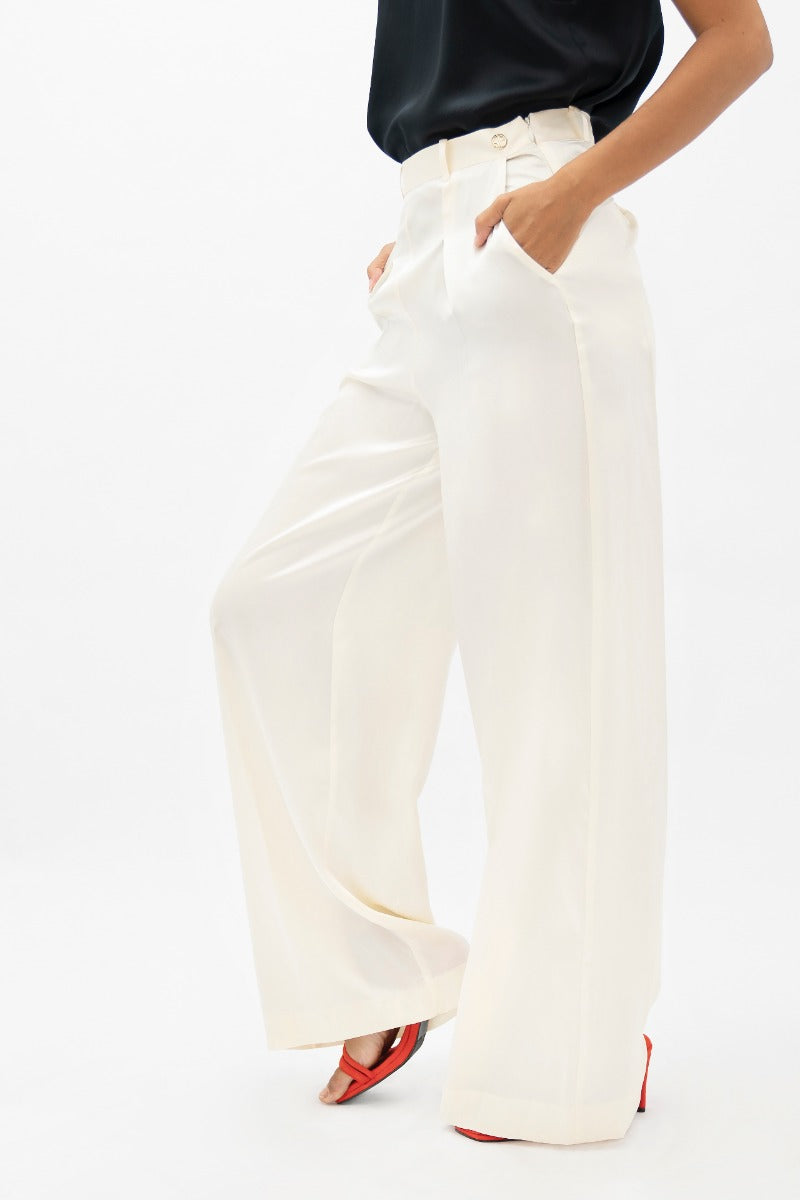 Branson  - Wide Leg Pants - Pearl